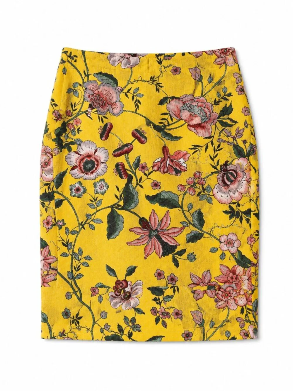 LOFT Women's Floral Mini Pencil Skirt in Bold Yellow, Size 6